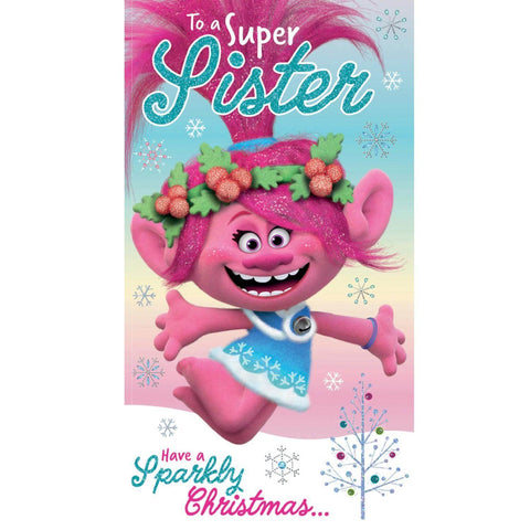 Trolls Sister Christmas Card an Official Trolls Product