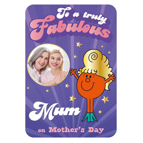 'Truly Fabulous' Mothers Day Photo Personalised Card by Mr. Men & Little Miss an Official Mr Men and Little Miss Product