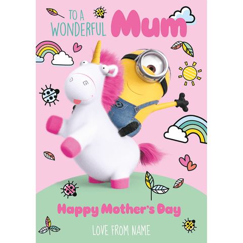 'Wonder Mum' Mother's Day Personalised Card by Minions an Official Despicable Me Product