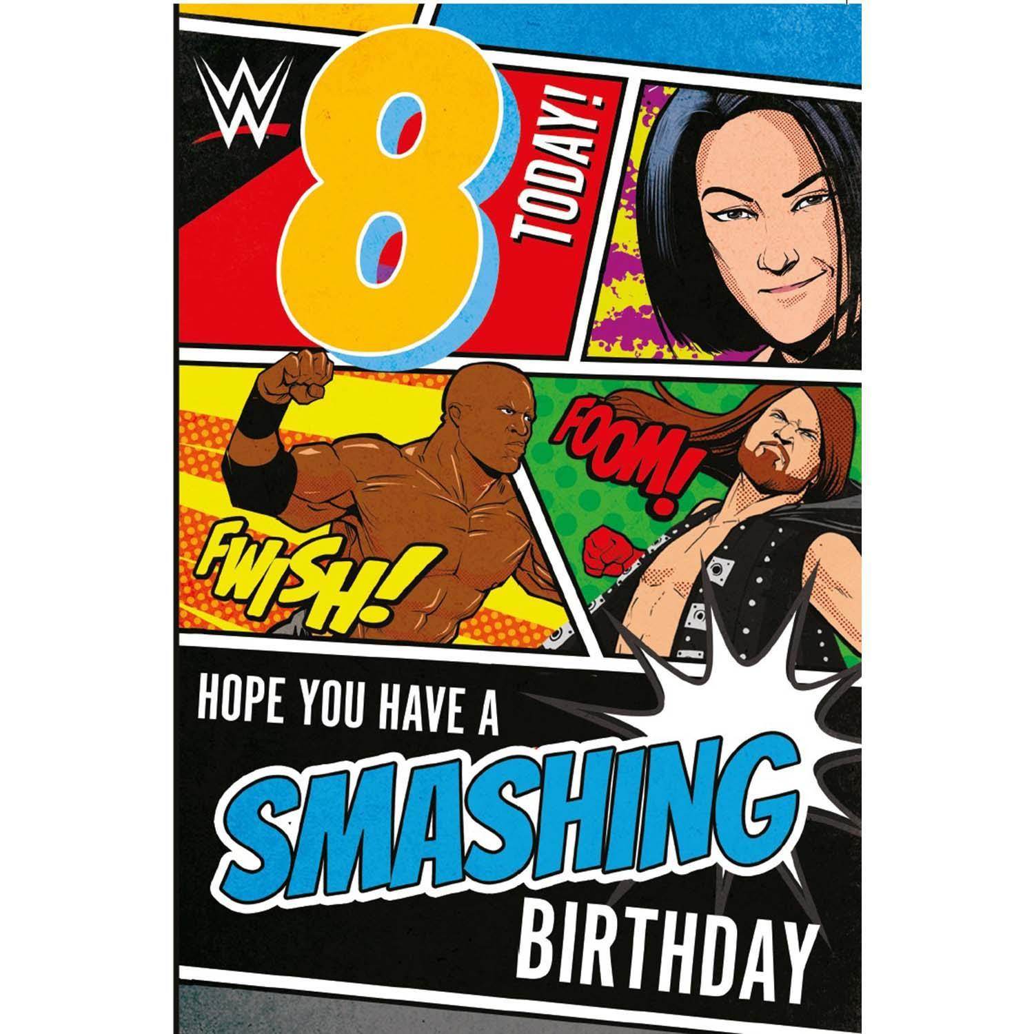 WWE Birthday Card Age 8, Officially Licensed Product – Danilo Promotions